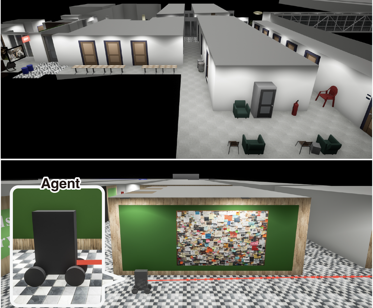 Memory-Maze: Scenario Driven Visual Language Navigation Benchmark for Guiding Blind People